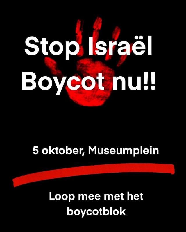 5 oktober Museumplein - loop mee met het boycotblok